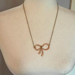 Peach bow necklace